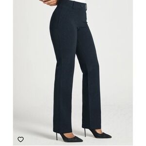 NWOT Betabrand Classic Dress Pants Large Tall Navy Blue Yoga Straight‎ 2 Pocket